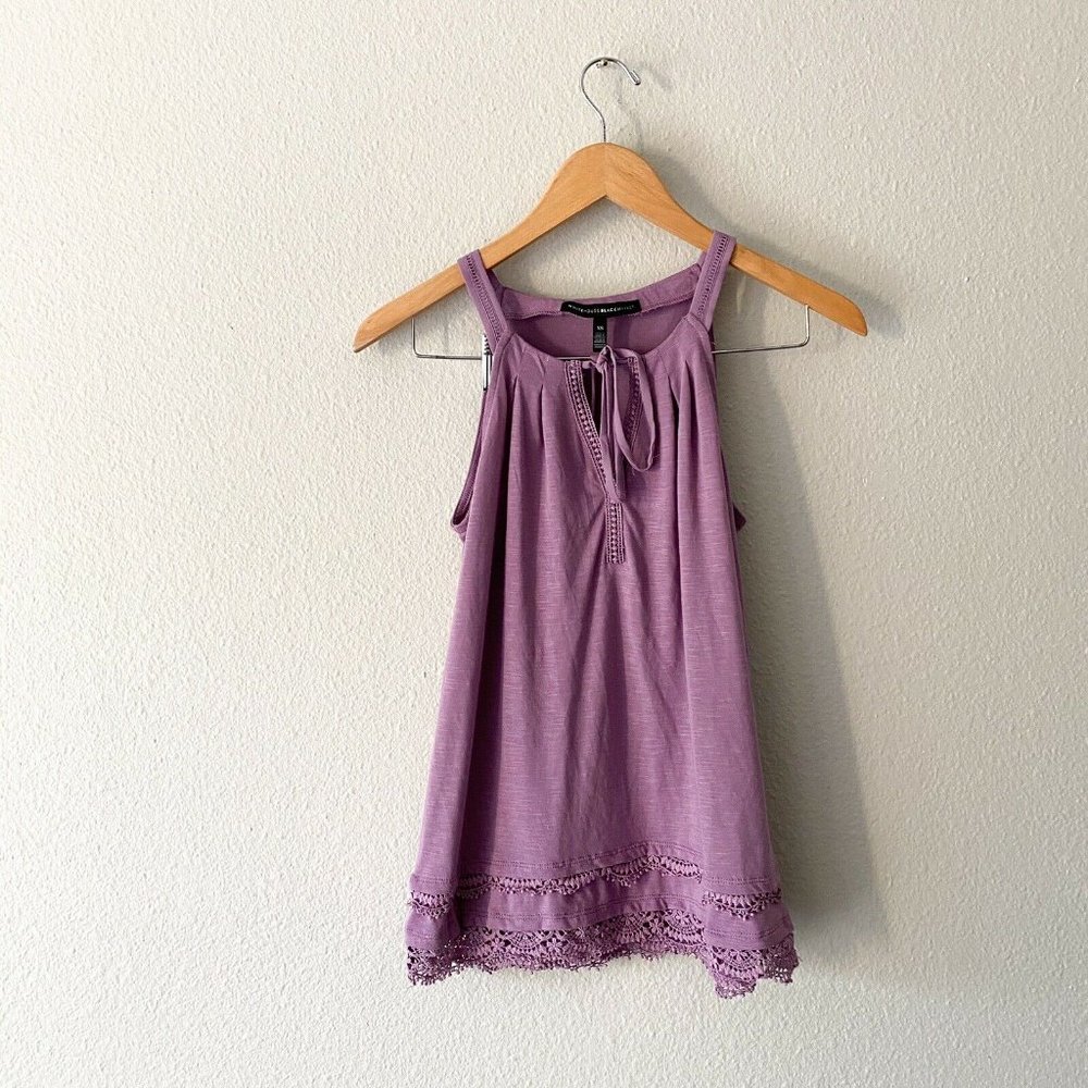White House Black Market Purple Tank Summer Croche